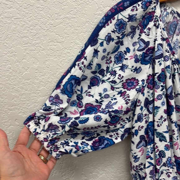Joie Floral Crop Top Blouse XS button Tie Front - Picture 2 of 6